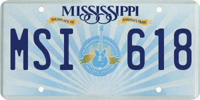 MS license plate MSI618