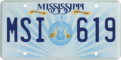 MS license plate MSI619