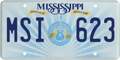MS license plate MSI623