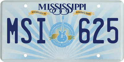 MS license plate MSI625