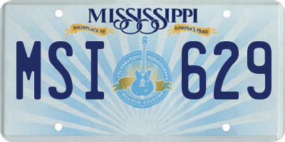 MS license plate MSI629