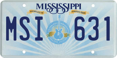 MS license plate MSI631