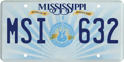 MS license plate MSI632