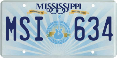 MS license plate MSI634