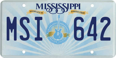 MS license plate MSI642