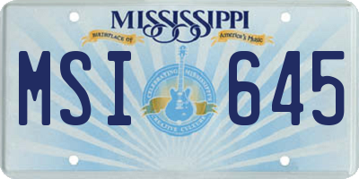 MS license plate MSI645