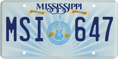 MS license plate MSI647