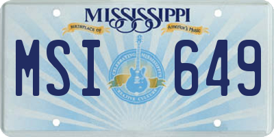 MS license plate MSI649