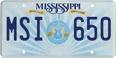 MS license plate MSI650