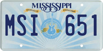 MS license plate MSI651