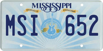 MS license plate MSI652