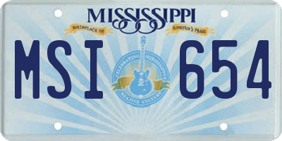MS license plate MSI654