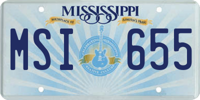 MS license plate MSI655
