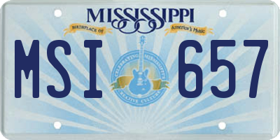 MS license plate MSI657
