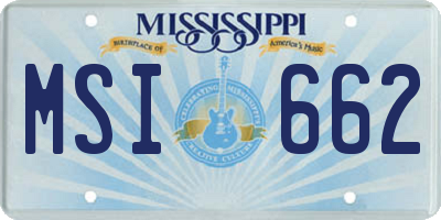 MS license plate MSI662