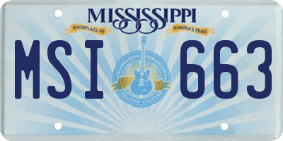 MS license plate MSI663