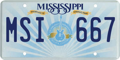 MS license plate MSI667