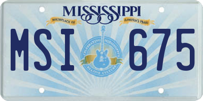 MS license plate MSI675