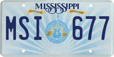 MS license plate MSI677
