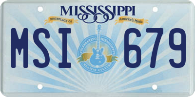 MS license plate MSI679