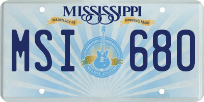 MS license plate MSI680