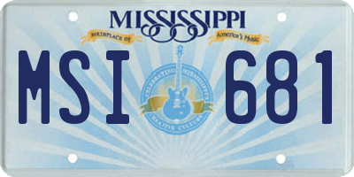 MS license plate MSI681