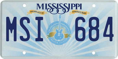 MS license plate MSI684