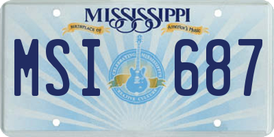MS license plate MSI687