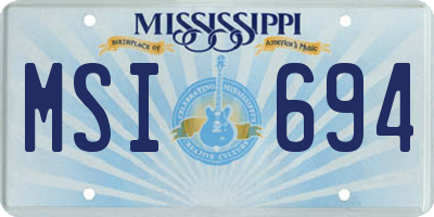 MS license plate MSI694