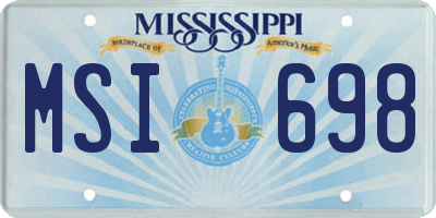 MS license plate MSI698