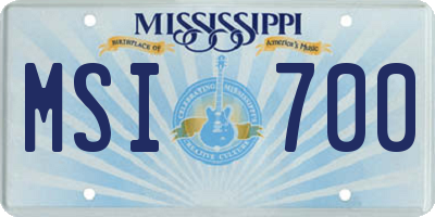 MS license plate MSI700