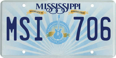 MS license plate MSI706