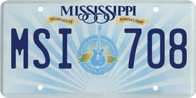MS license plate MSI708