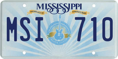 MS license plate MSI710