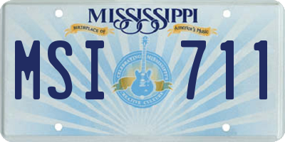 MS license plate MSI711