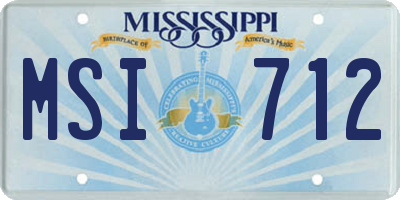MS license plate MSI712