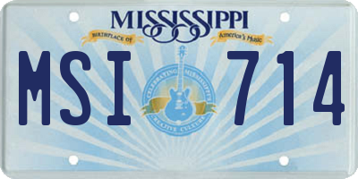 MS license plate MSI714