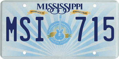 MS license plate MSI715