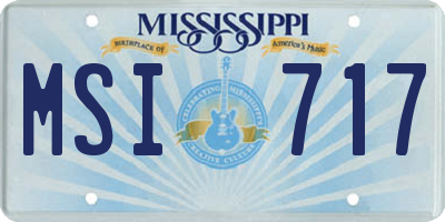 MS license plate MSI717