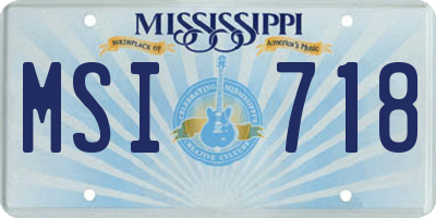 MS license plate MSI718