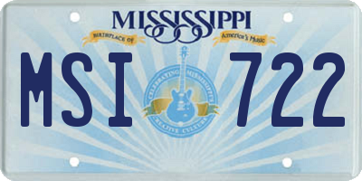 MS license plate MSI722