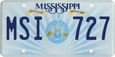 MS license plate MSI727