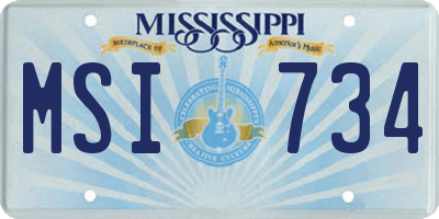 MS license plate MSI734