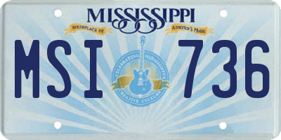 MS license plate MSI736