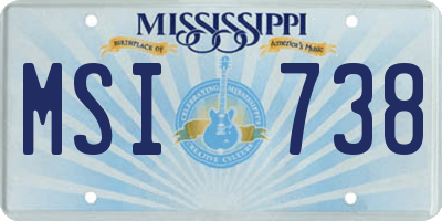 MS license plate MSI738