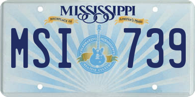 MS license plate MSI739