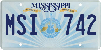 MS license plate MSI742