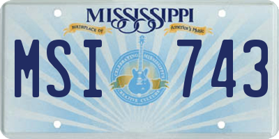 MS license plate MSI743