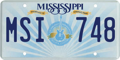 MS license plate MSI748