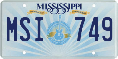 MS license plate MSI749